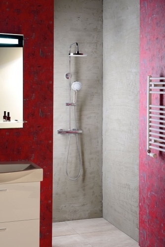 Aqualine LIGA zuhanyoszlop termosztátos csapteleppel, króm (SL533)
