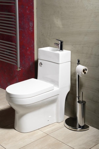 Aqualine GAVI kombi WC komplett, mechanikával ülőkével, kis mosdóval, hátsó kifolyású (PB102)