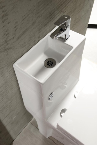 Aqualine GAVI kombi WC komplett, mechanikával ülőkével, kis mosdóval, hátsó kifolyású (PB102)