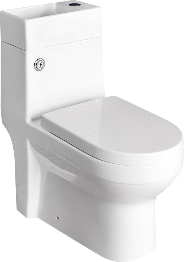 Aqualine GAVI kombi WC komplett, mechanikával ülőkével, kis mosdóval, hátsó kifolyású (PB102)