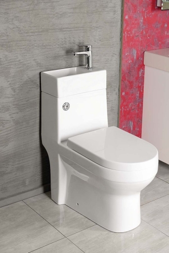Aqualine GAVI kombi WC komplett, mechanikával ülőkével, kis mosdóval, hátsó kifolyású (PB102)