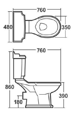 Aqualine ANTIK monoblokkos WC komplett (AK107)