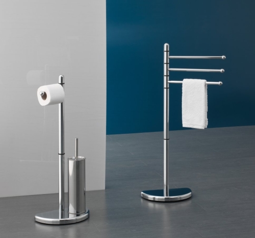 Aqualine HIBISCUS álló wc papír és wc kefetartó, króm (HI32)