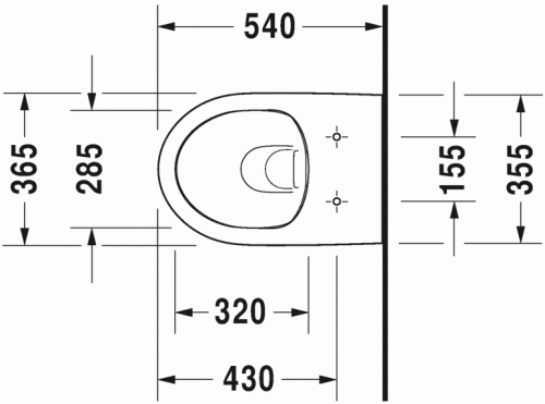 Duravit Durastyle Basic Rimless (öblítőperem nélküli) fali wc HygieneGlaze felület 2562092000