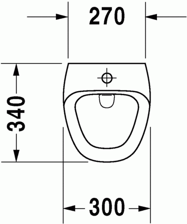 Duravit Durastyle felső vízbekötésű piszoár légymatricával 2805300007