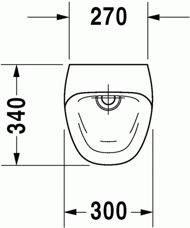 Duravit Durastyle hátsó vízbekötésű piszoár, öblítőperem nélkül, légymatricával 2806300007