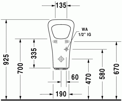 Duravit Durastyle hátsó vízbekötésű elektronikus (elem) piszoár HygieneGlaze felület légymatricával 2804312007