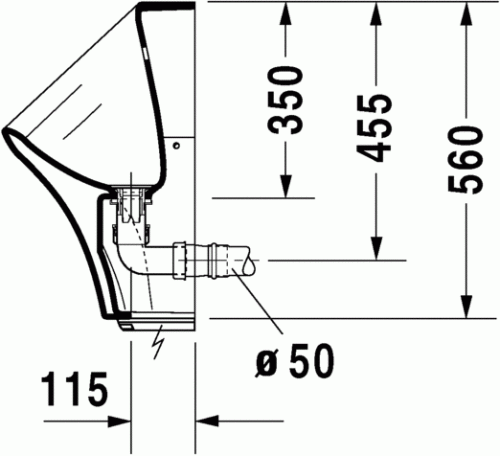 Duravit Durastyle elektronikus (elem) piszoár öblítőperem nélkül HygieneGlaze felület légymatricával 2806312007