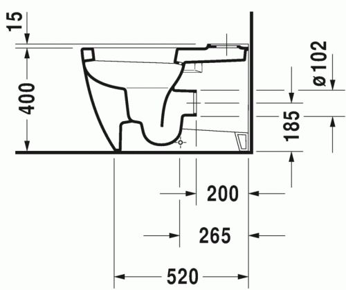 Duravit ME by Starck monoblokkos wc alsó rész HygieneGlaze felület 2170092000