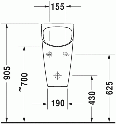 Duravit ME by Starck öblítés nélküli száraz piszoár HygieneGlaze felület légymatricával 28143020007