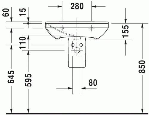 Duravit P3 Comforts 60x47 cm mosdó 2331600000