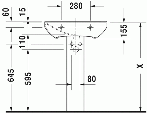 Duravit P3 Comforts 60x47 cm mosdó 2331600000