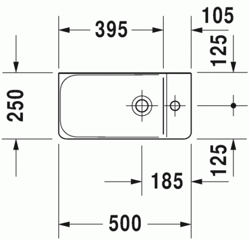 Duravit P3 Comforts 50x25 cm kézmosó 0715500000