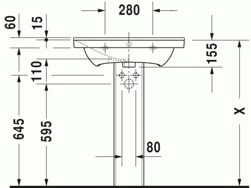 Duravit P3 Comforts 65x49,5 cm bútorral aláépíthető mosdó 2332650000