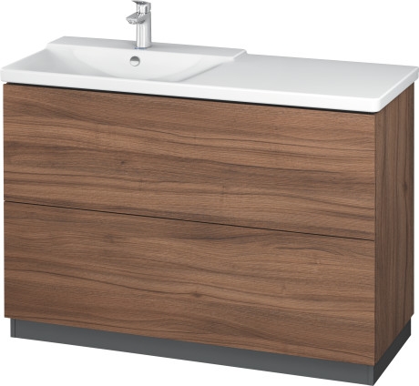 Duravit P3 Comforts 125x49,5 cm bútorral aláépíthető aszimmetrikus mosdó 2333120000