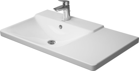 Duravit P3 Comforts 85x49,5 cm bútorral aláépíthető aszimmetrikus mosdó 2333850000