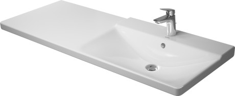 Duravit P3 Comforts 125x49,5 cm bútorral aláépíthető aszimmetrikus mosdó 2334120000