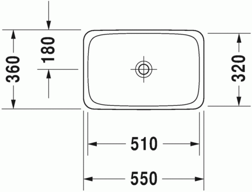 Duravit P3 Comforts 55x36 cm beépíthető mosdó 0377550000