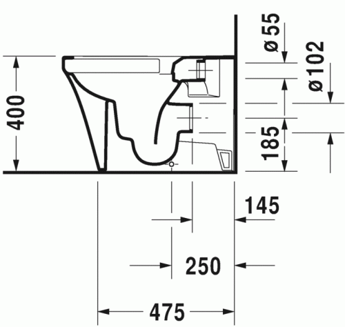 Duravit P3 Comforts öblítőperem nélküli álló wc HygieneGlaze felület 2166092000