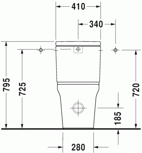 Duravit P3 Comforts monoblokkos wc-hez tartály oldalsó bekötésű 0937000085