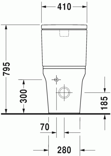 Duravit P3 Comforts öblítőperem nélküli monoblokkos wc alsó rész HygieneGlaze 2167092000
