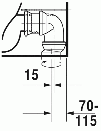 Duravit P3 Comforts öblítőperem nélküli monoblokkos wc alsó rész HygieneGlaze 2167092000
