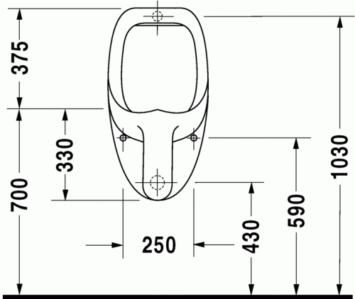 Duravit Ben hátsó vízbekötésű piszoár 0847370000