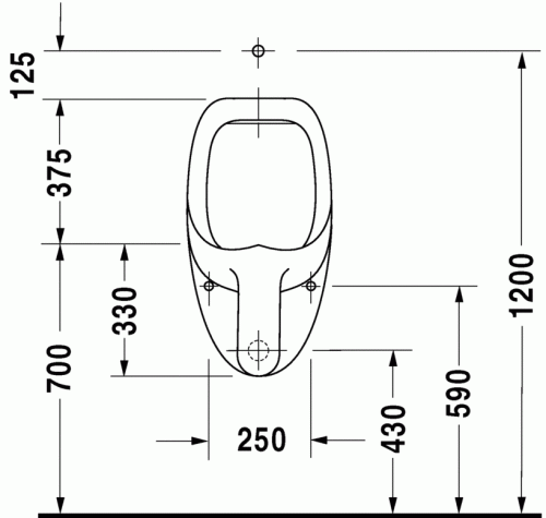 Duravit Ben felső vízbekötésű piszoár légymatricával 0848370007