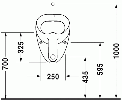 Duravit Jim felső vízbekötésű piszoár légymatricával 0850350007