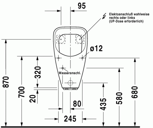 Duravit Utronic elektronikus (hálózat) piszoár légymatricával 0830370097