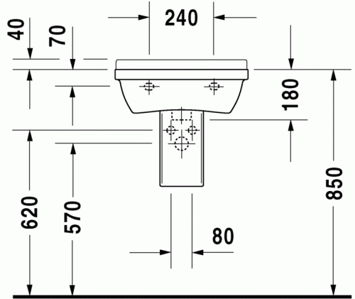 Duravit Starck 3 50x36 cm mosdó 0300500000