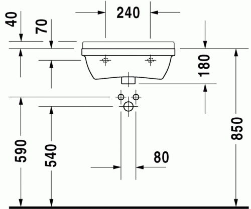 Duravit Starck 3 Med 50x36 cm mosdó 0307500000