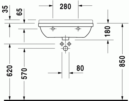 Duravit Starck 3 Compact 60x37 cm mosdó 0301600000