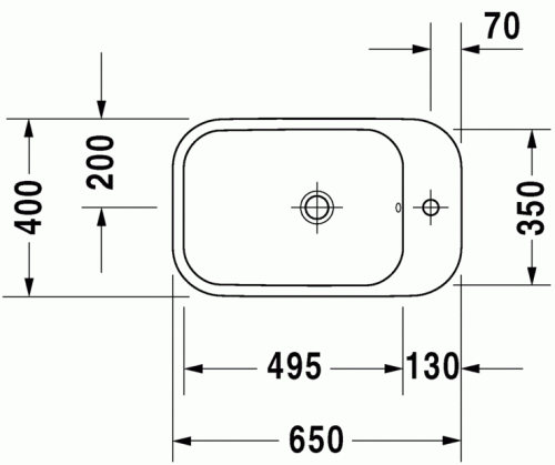 Duravit Happy D.2 65x40 cm ráültethető mosdó 2317650000