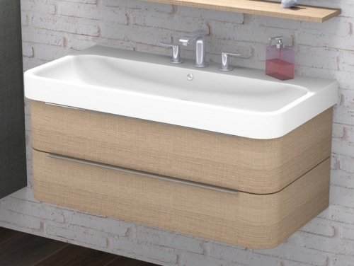 Duravit Happy D.2 100x50,5 cm bútorral aláépíthető mosdó három csaplyukkal 2318100030
