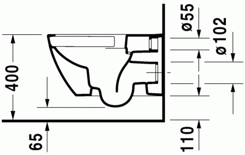 Duravit Happy D.2 öblítőperem nélküli Rimless fali wc 2222090000