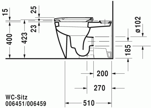 Duravit Happy D.2 monoblokkos wc alsó rész HygieneGlaze felület 2134092000