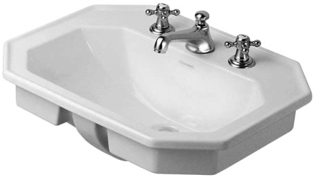 Duravit 1930 58x47 cm-es beépíthető mosdó három csaplyukkal 0476580030