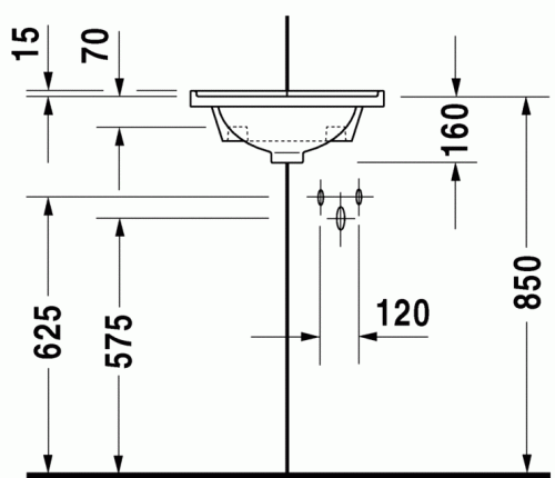 Duravit Durasplus sarokkézmosó 0752440000