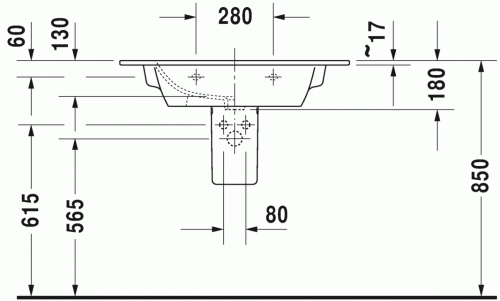 Duravit ME by Starck 83x49 cm mosdó 2336830000
