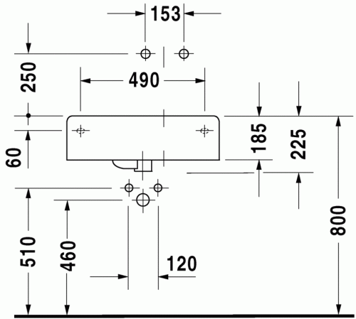 Duravit Scola univerzális 61,5x46 cm mosdó jobbos medence 0685600000