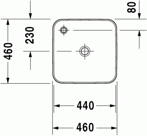 Duravit Starck 1 46x46 cm ráültethető mosdó 2322460000