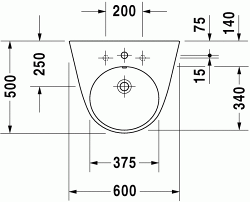 Duravit Starck 2 60x50 cm mosdó 2323600000