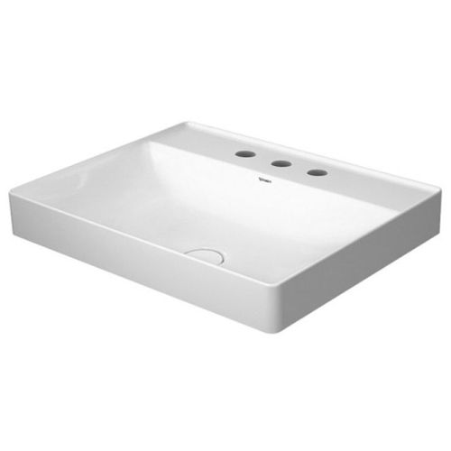Duravit DuraSquare 60x47 cm ráültethető mosdó három csaplyukkal 2354600044