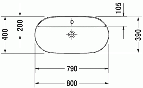 Duravit Luv 80x40 cm ráültethető mosdó, szatén homok 0380802100