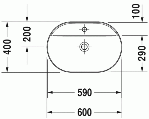 Duravit Luv 60x40 cm ráültethető mosdó, szatén homok 0380602100