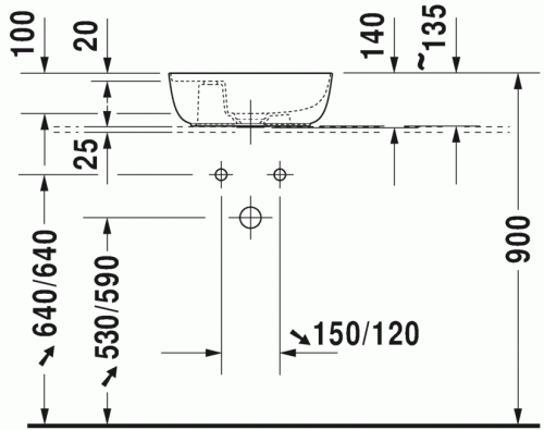 Duravit Luv 42x27 cm ráültethető mosdó, szatén homok 0381422100