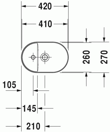 Duravit Luv 42x27 cm ráültethető mosdó, szatén szürke 0381422300