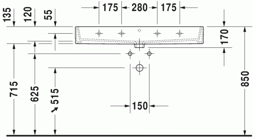 Duravit Vero Air 100x47 cm mosdó túlfolyó nélkül 2350100041