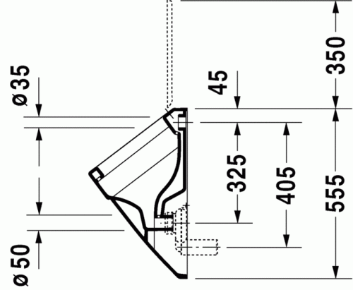 Duravit Vero Air piszoár (tető nélkül) légymatricával 2801320007